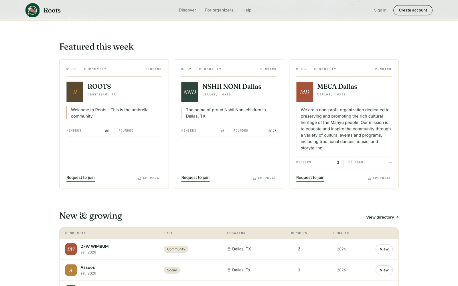 Roots — screen 2